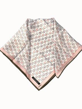 Vintage NWT Yves Saint Laurent Hearts Logo Cotton Scarf